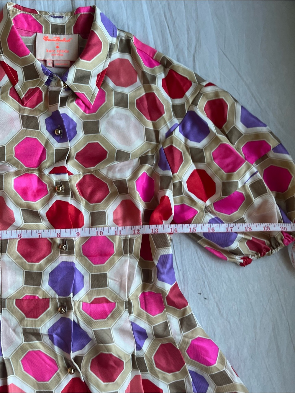 kate spade pink, purple & red geometric midi dress - Picture 4 of 5